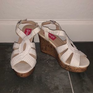 Pop White Braided Wedges SZ:9